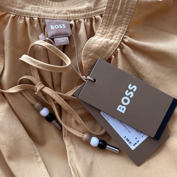 BOSS Dapera Poplin Sheath Dress In Sand NWT Size 4 - Picture 10 of 12